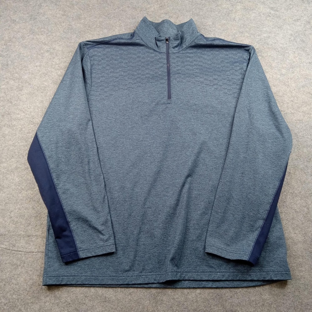 Ben Hogan Shirt Mens XL Blue Quarter Zip Golf Pullover Long Sleeve Stretch